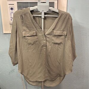 Torrid Khaki Blouse with Front Pockets